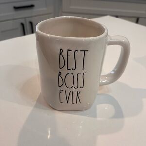 Rae Dunn Cream 'Best Boss Ever' Mug